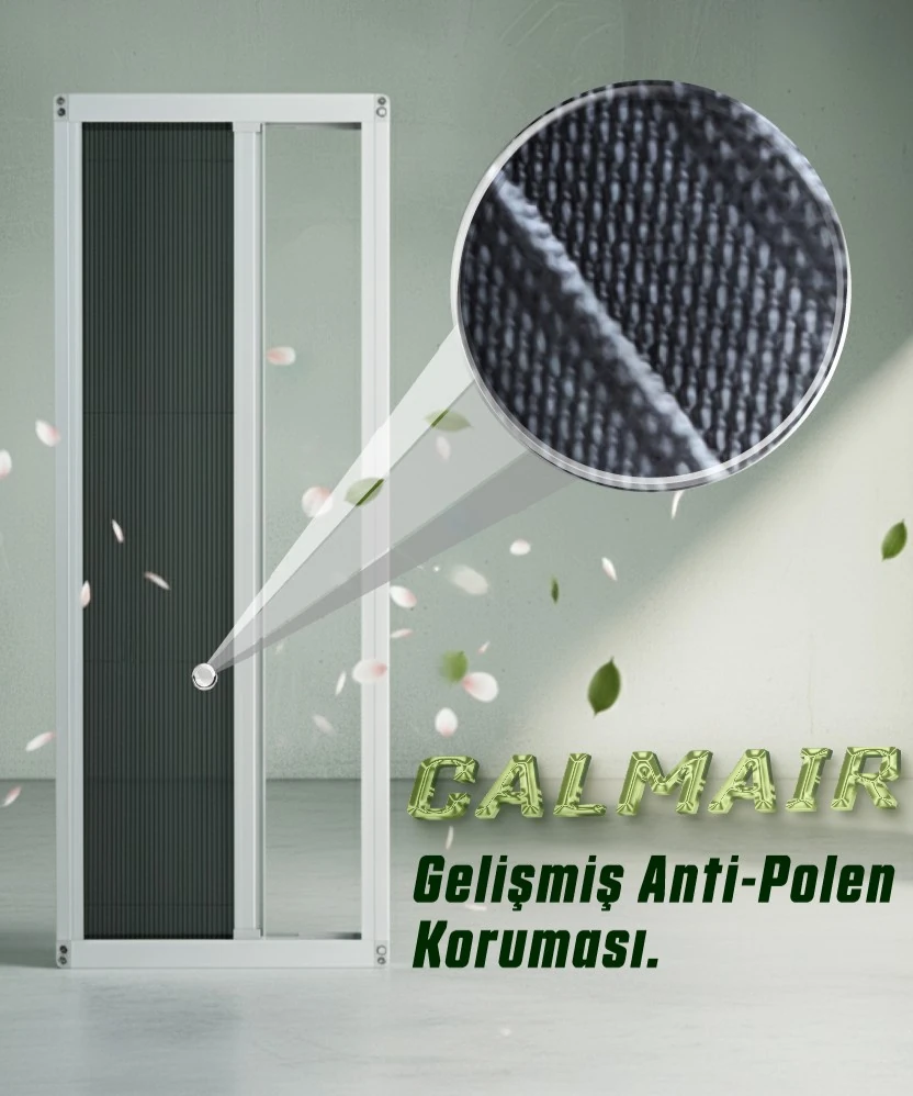 CalmAir Sürgülü Katlı Sineklik Kapı - Beyaz Sineklik